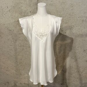 90s Satin Lace Nightgown by Honors Intimates | Vintage Loungewear | Size L